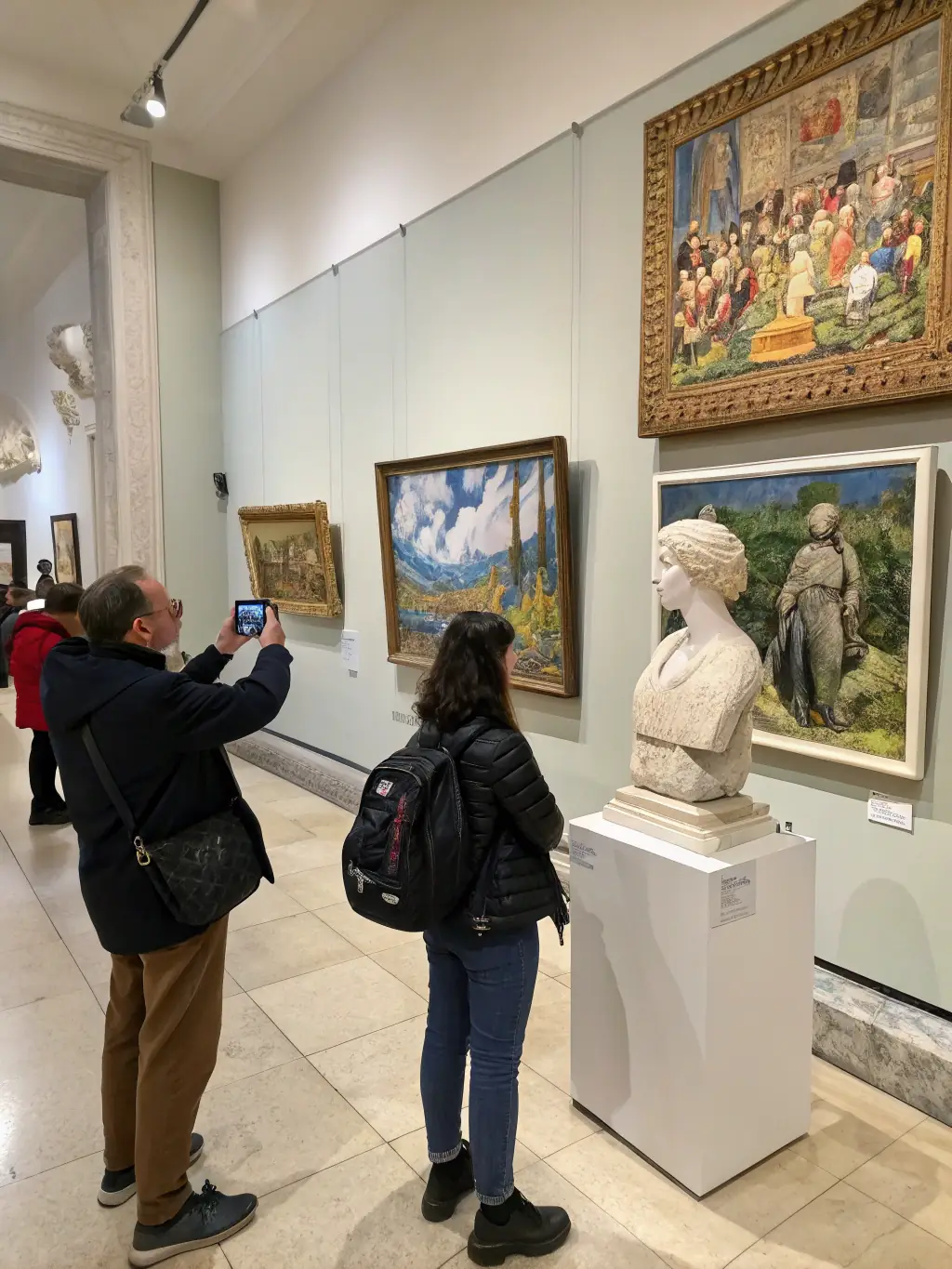 A vibrant image of an art exhibition at FRAC, featuring diverse artworks and visitors engaging with the displayed pieces.